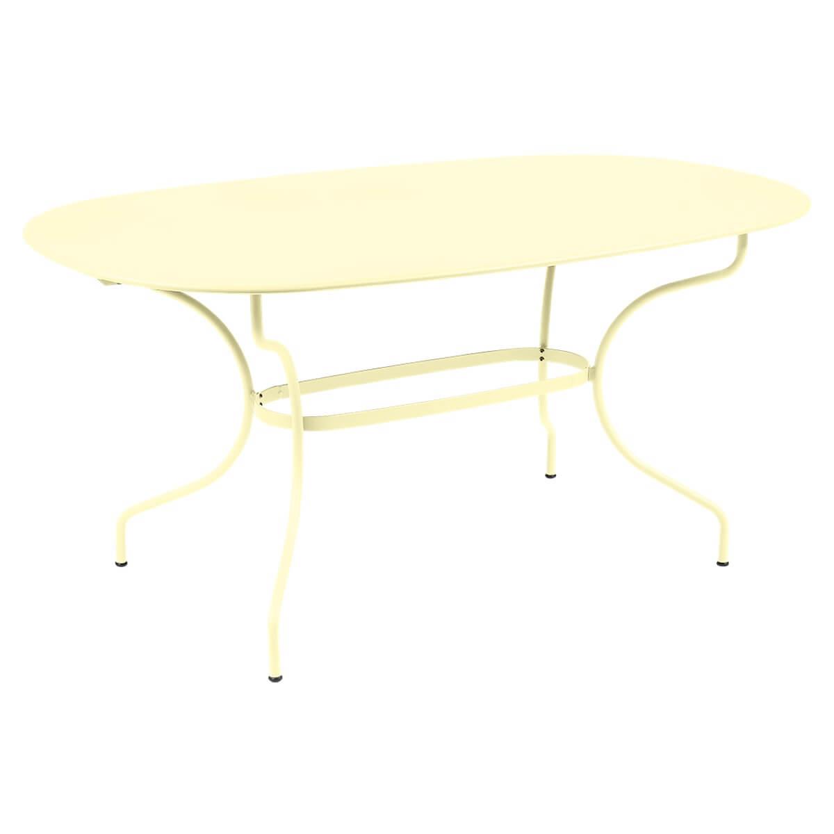 Table ovale 90x160cm OPERA + Fermob citron givré