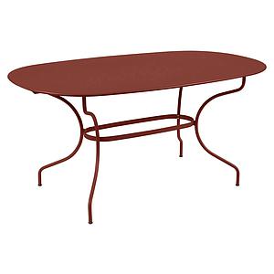 Table ovale 90x160cm OPERA + Fermob rouge ocre