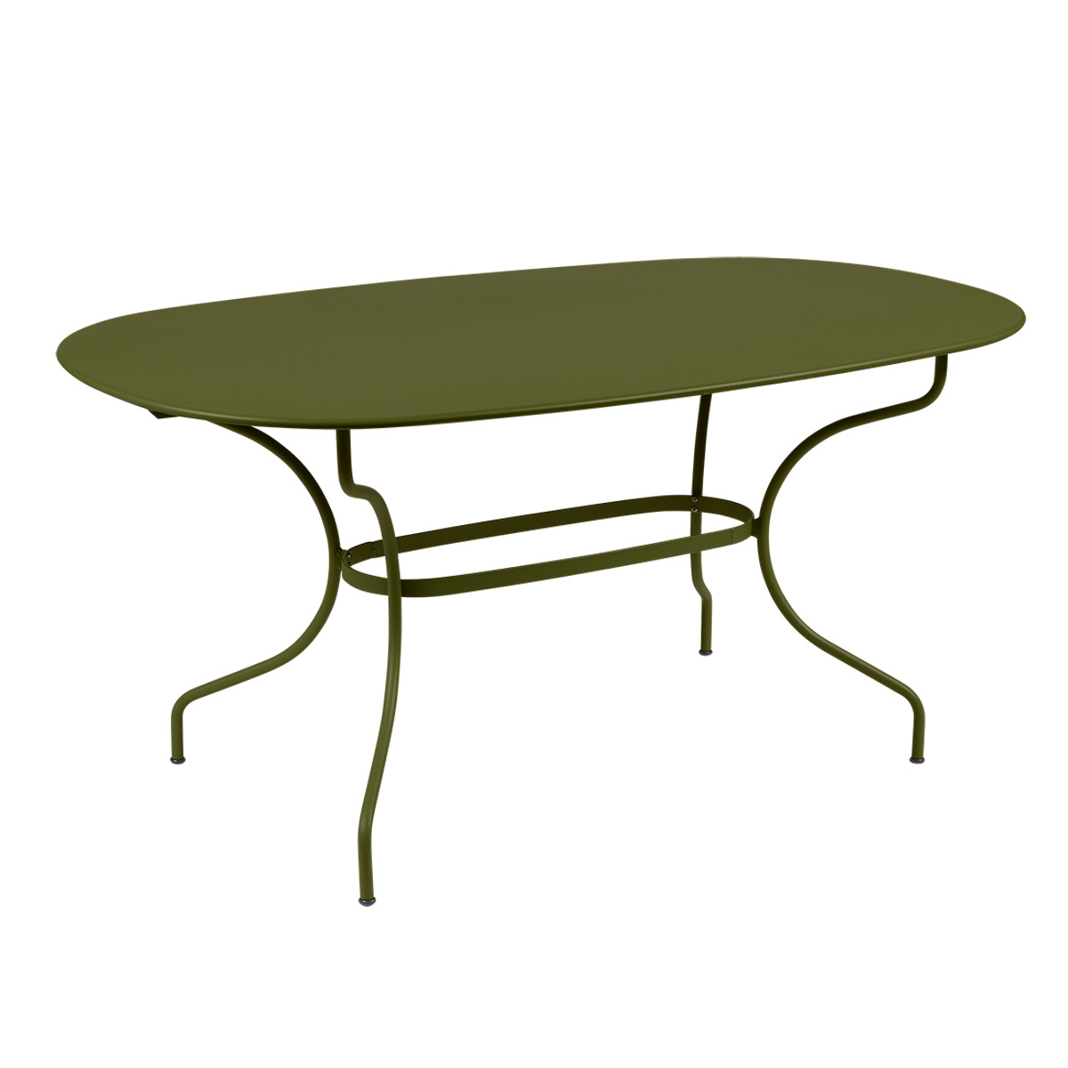 Table ovale 90x160cm OPERA + Fermob vert pesto