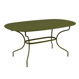 Table ovale 90x160cm OPERA + Fermob vert pesto