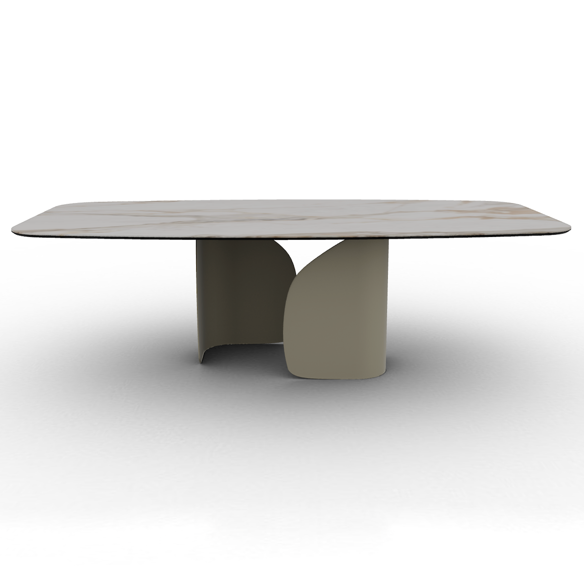 Table ovale TWINS 250cm Calligaris  marbre céramique Paonazzo 