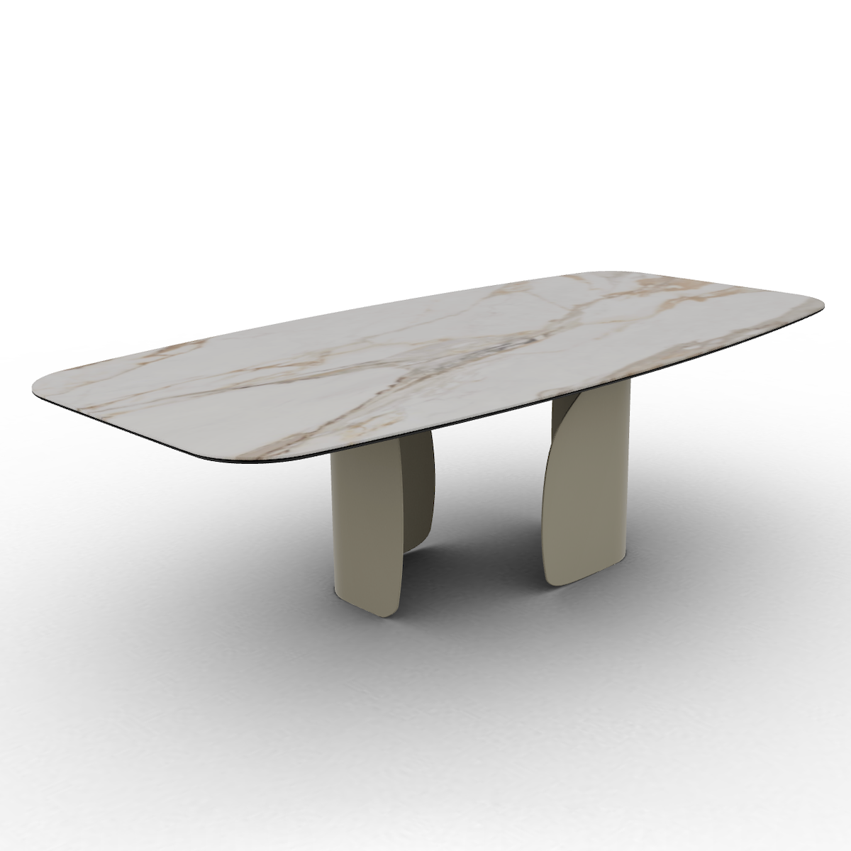Table ovale TWINS 250cm Calligaris  marbre céramique Paonazzo 