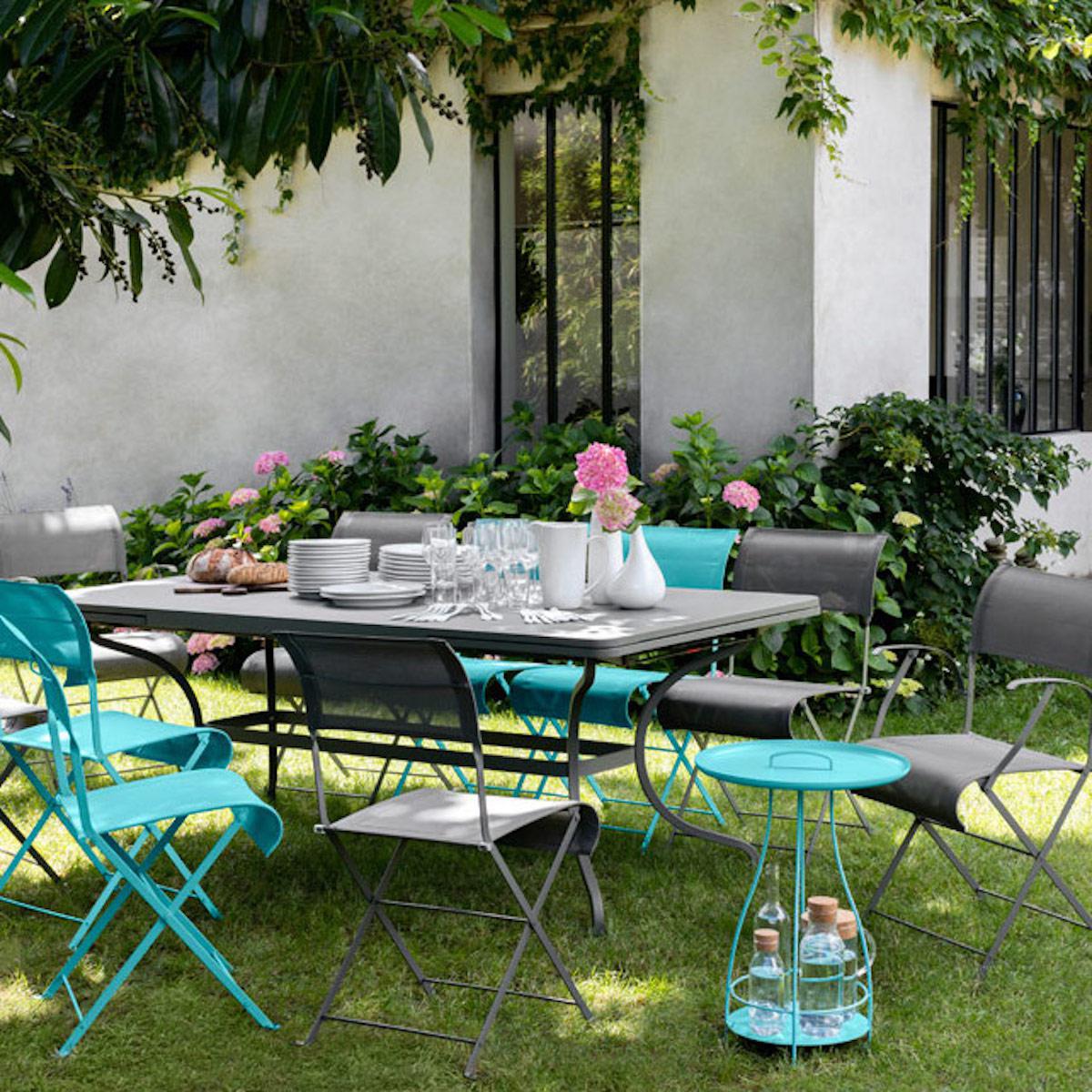 Table rallonge ROMANE Fermob bleu abysse