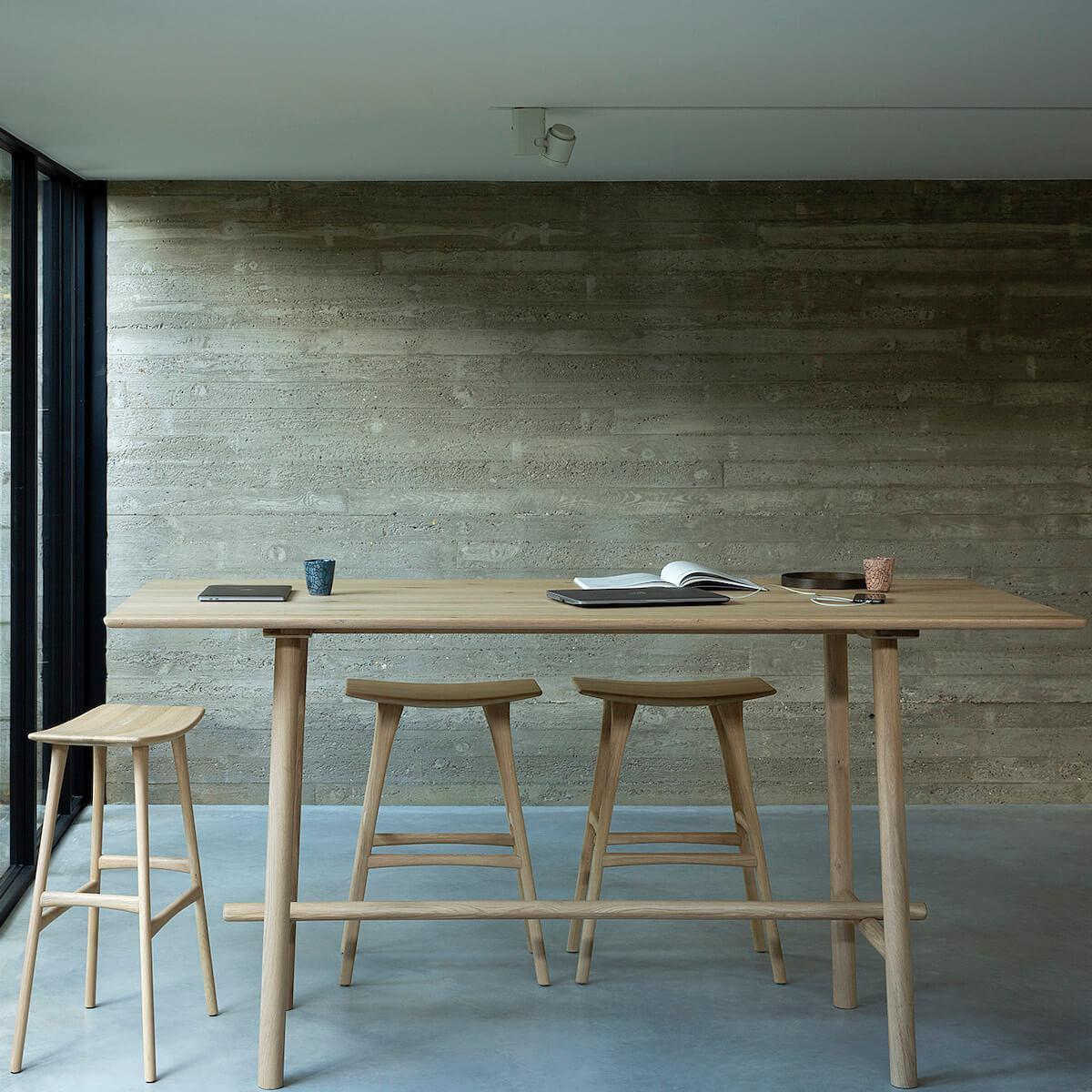 Table réunion haute 100x220cm PROFILE Ethnicraft chêne