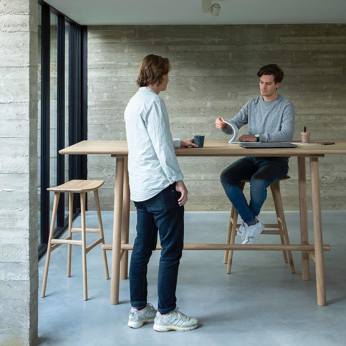 Table réunion haute 100x220cm PROFILE Ethnicraft chêne