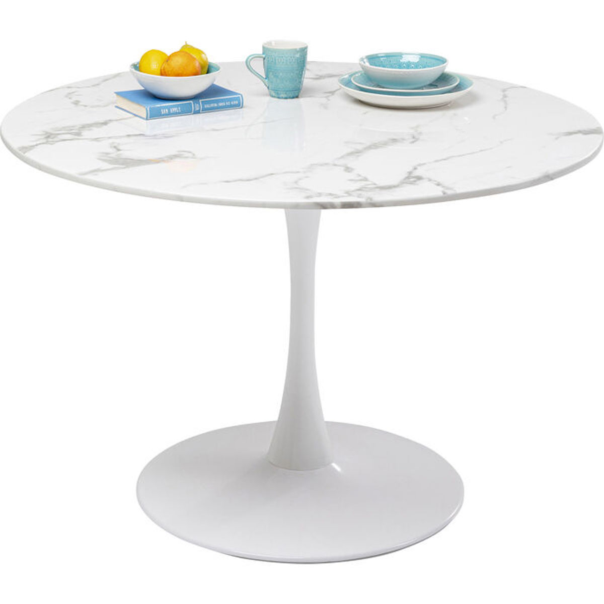 Table ronde 110cm VENETO Kare Design marbre blanc