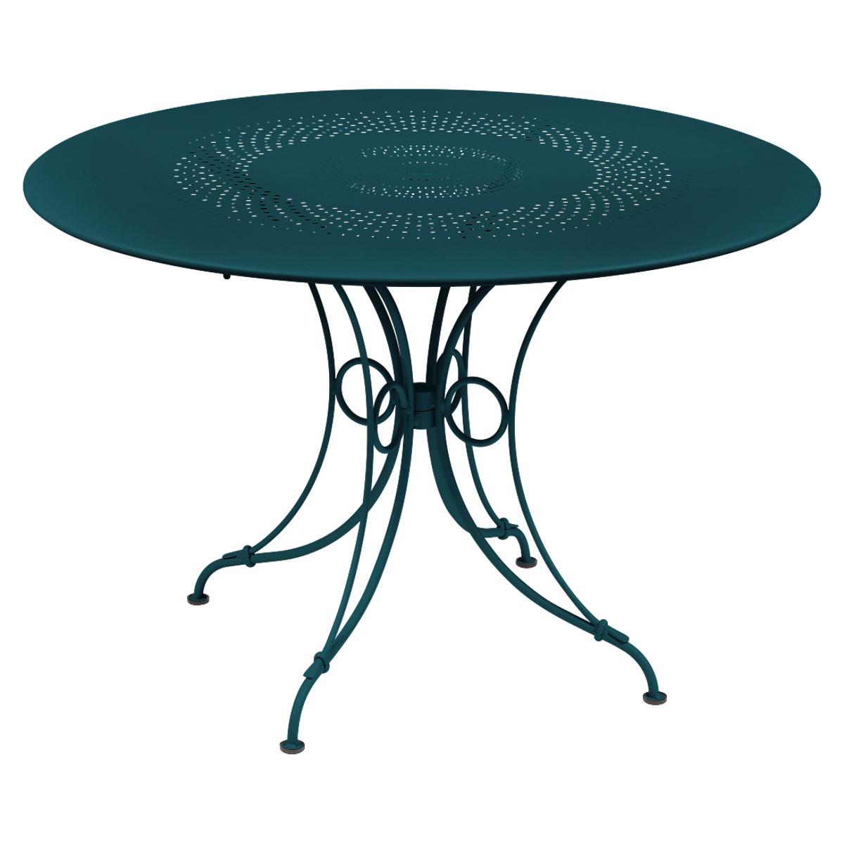 Table ronde 117cm 1900 Fermob bleu acapulco