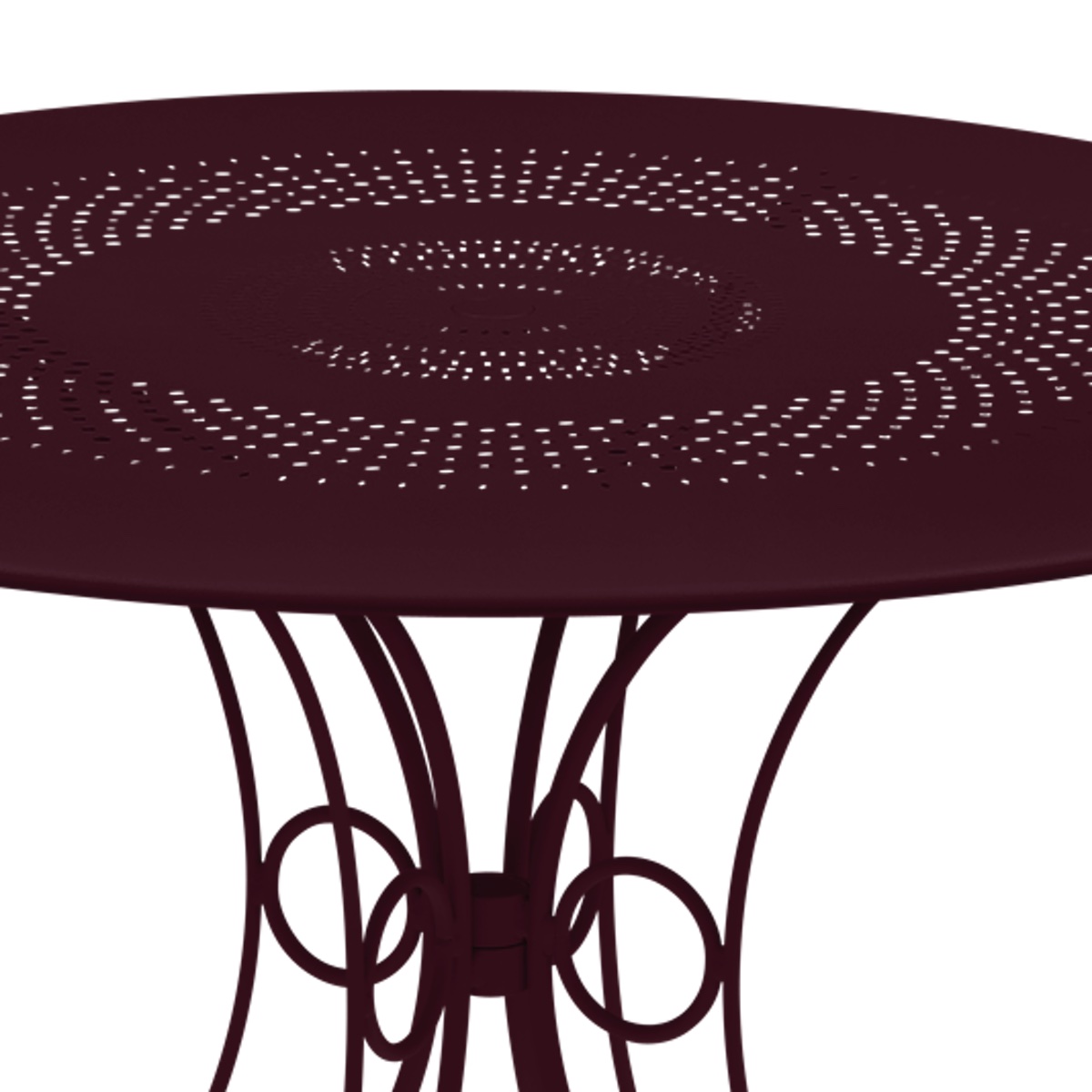 Table ronde 117cm 1900 Fermob cerise noire