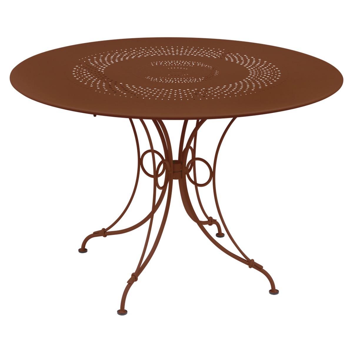 Table ronde 117cm 1900 Fermob rouge ocre