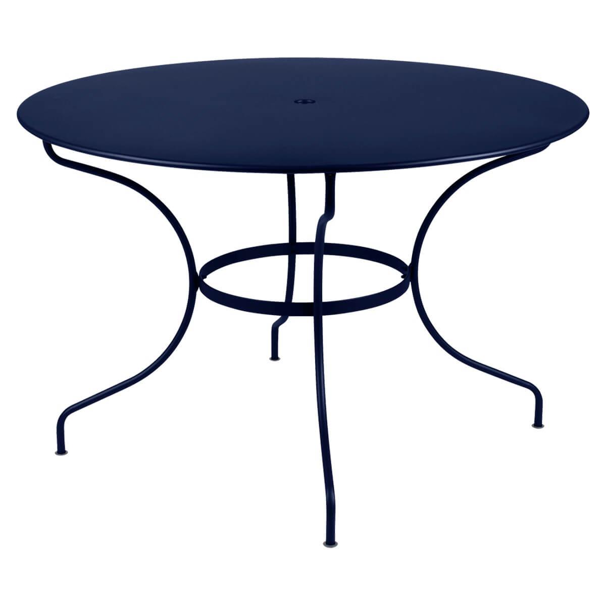 Table ronde 117cm OPERA + Fermob bleu abysse
