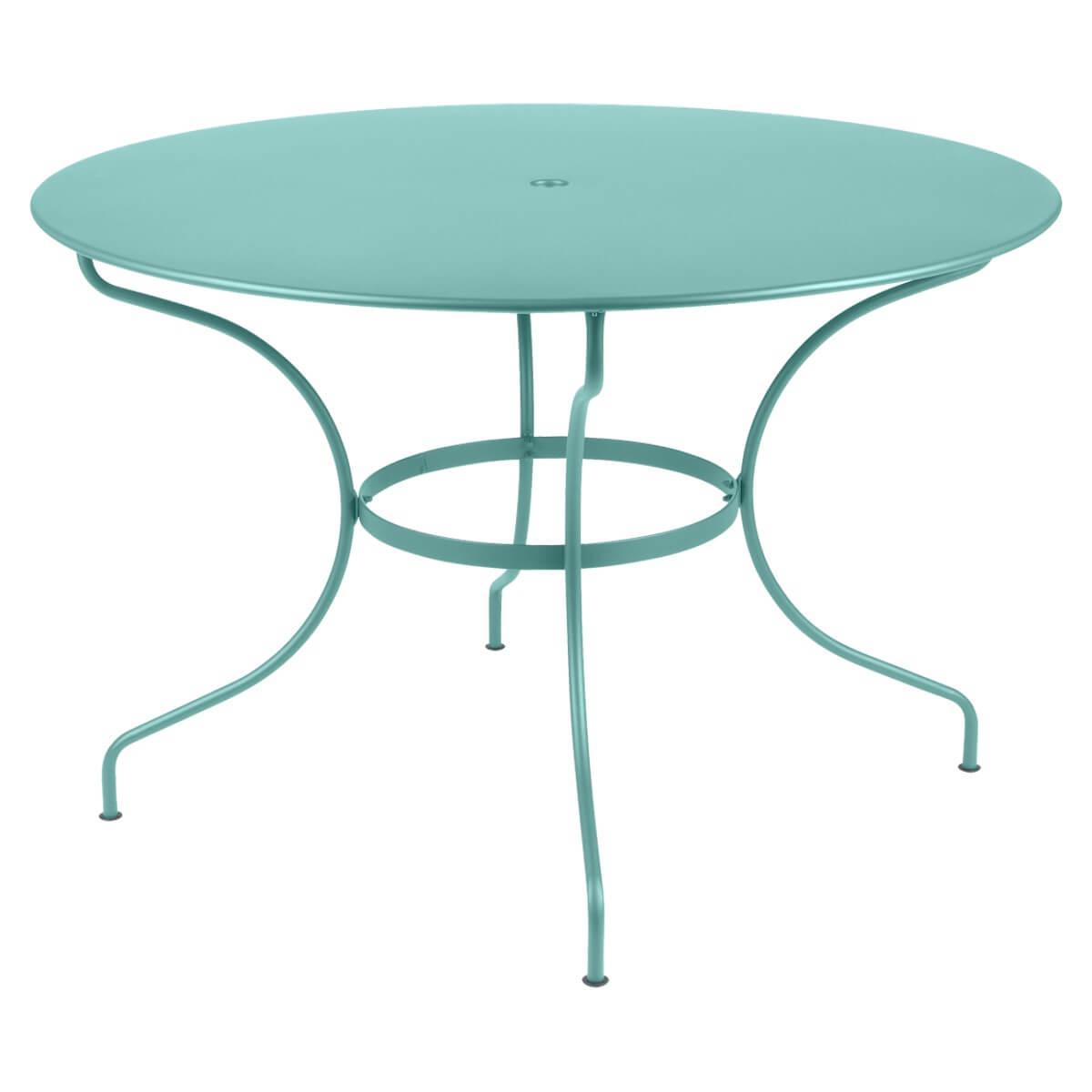 Table ronde 117cm OPERA + Fermob bleu lagune