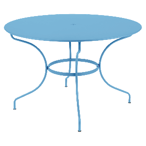 Table ronde 117cm OPERA + Fermob bleu maya