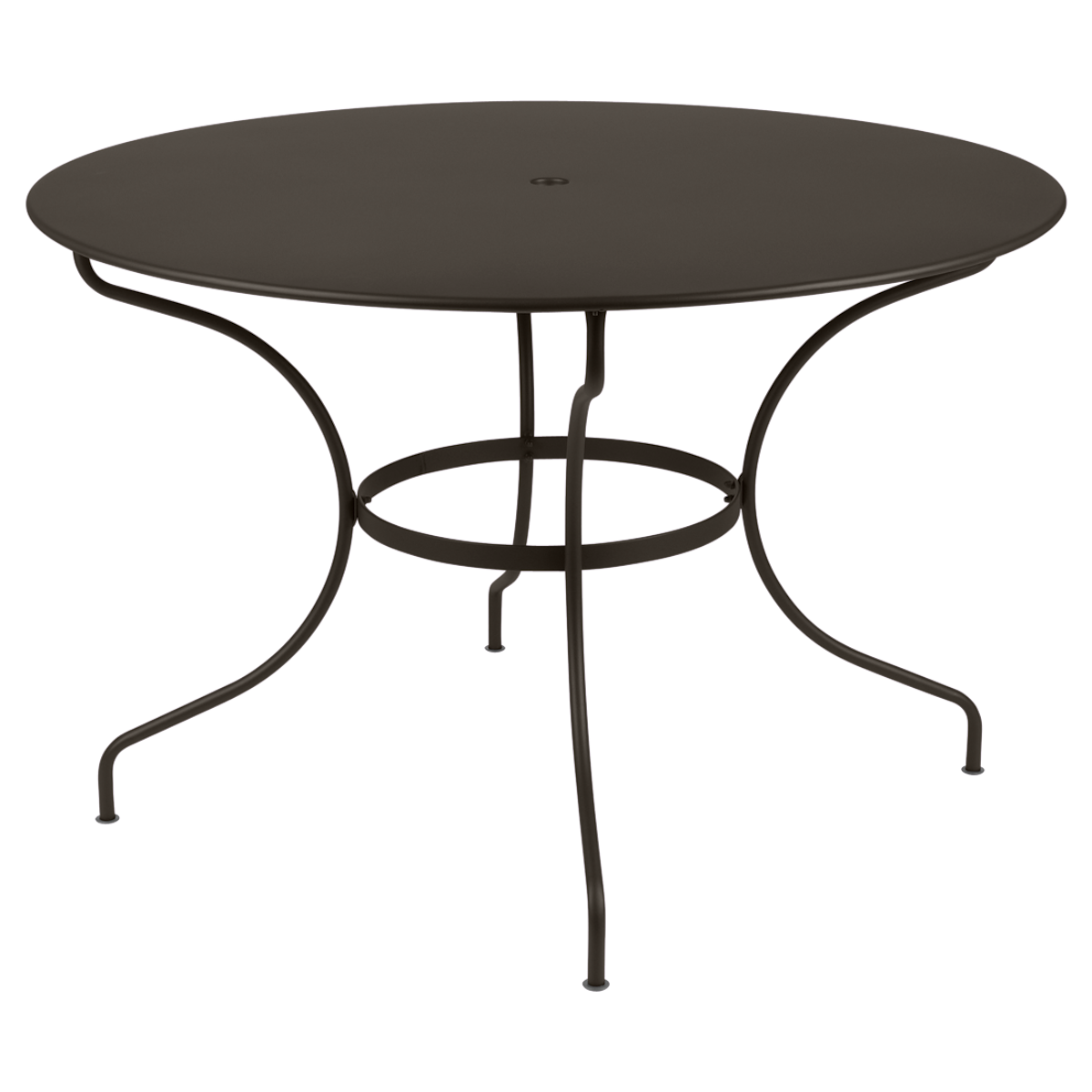 Table ronde 117cm OPERA + Fermob brun tonka