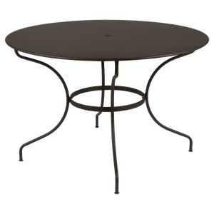 Table ronde 117cm OPERA + Fermob brun tonka