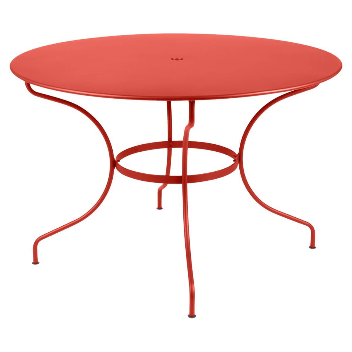 Table ronde 117cm OPERA + Fermob capucine