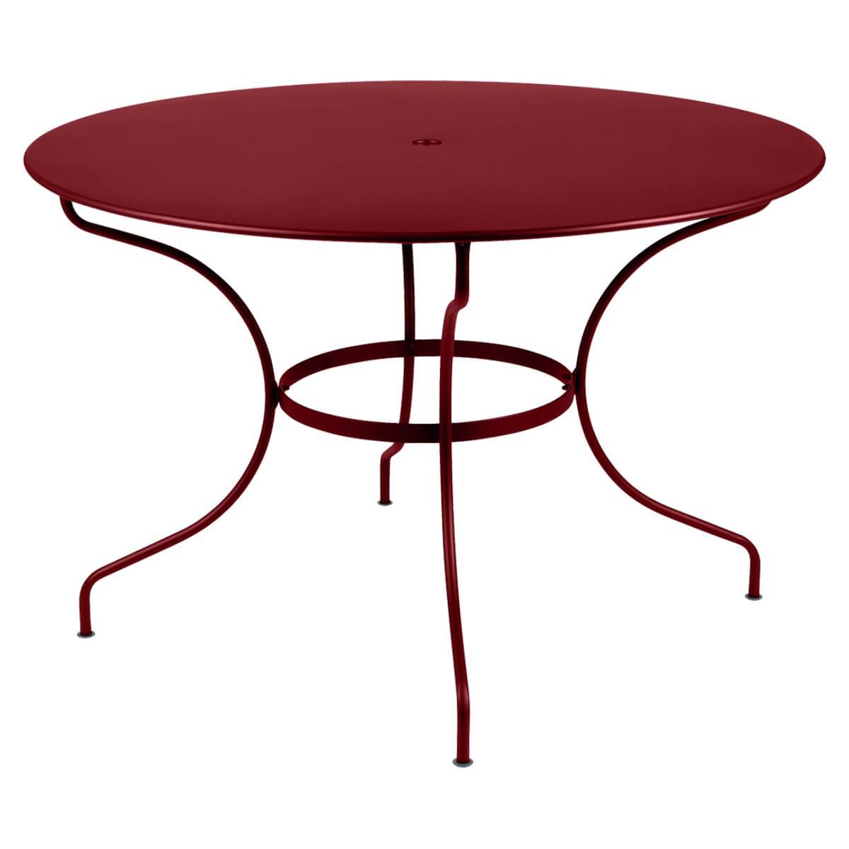 Table ronde 117cm OPERA + Fermob piment