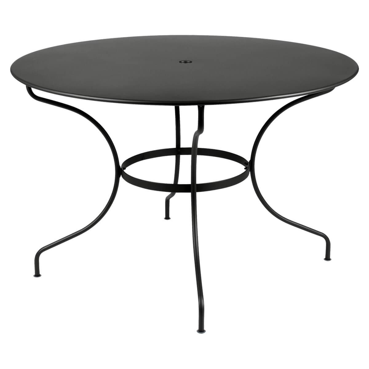 Table ronde 117cm OPERA + Fermob réglisse