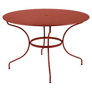 Table ronde 117cm OPERA + Fermob rouge ocre