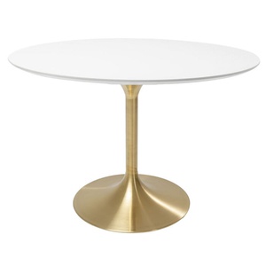Table ronde 120cm INVITATION Kare Design blanc-laiton