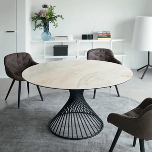 Table ronde 120cm VORTEX Calligaris Céramique onyx or-noir