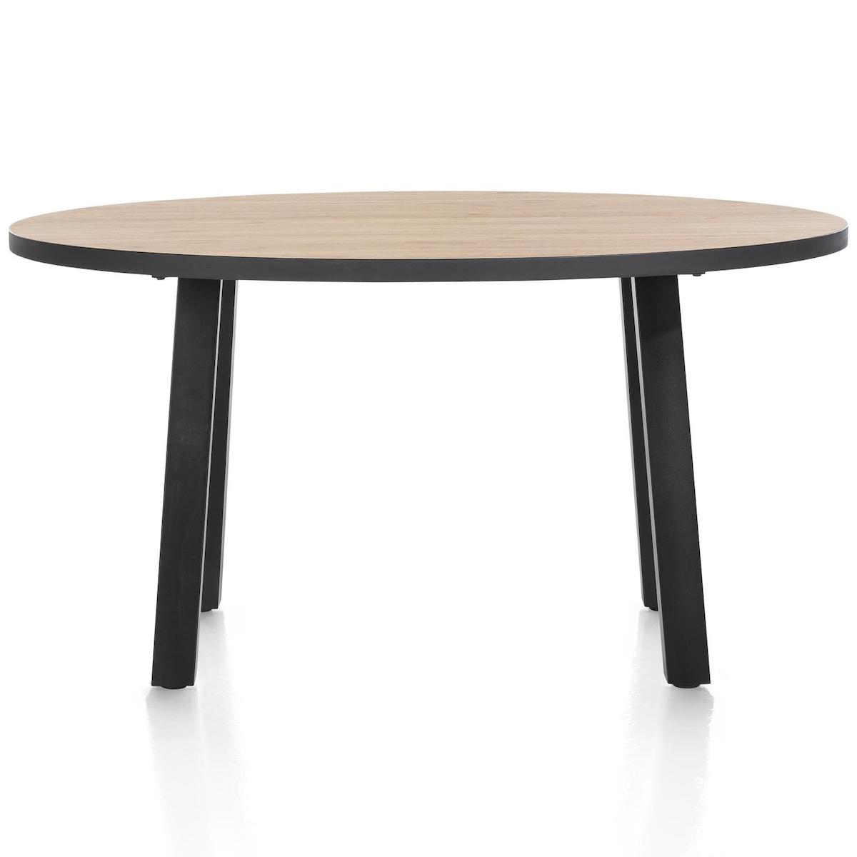 Table ronde 120x150cm AVALOX Henders & Hazel chêne natural vintage-pieds simple