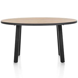 Table ronde 120x150cm AVALOX Henders & Hazel chêne natural vintage-pieds simple