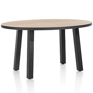 Table ronde 120x150cm AVALOX Henders & Hazel chêne natural vintage-pieds simple