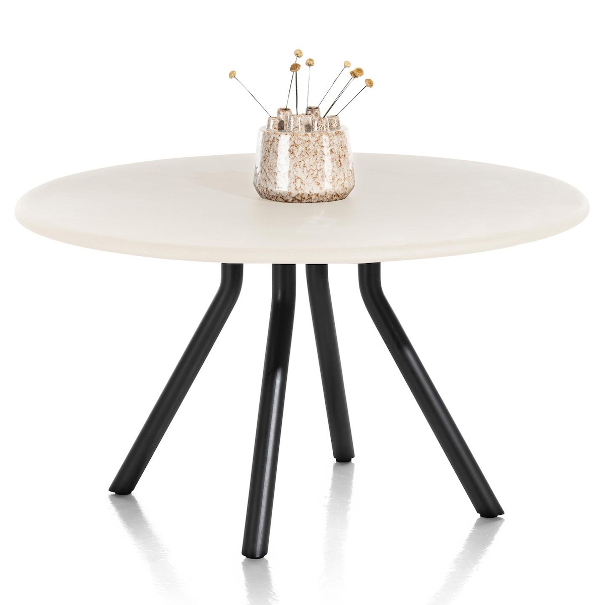 Table ronde 140cm LUND Xooon Noir Nebbia-Pied Central court