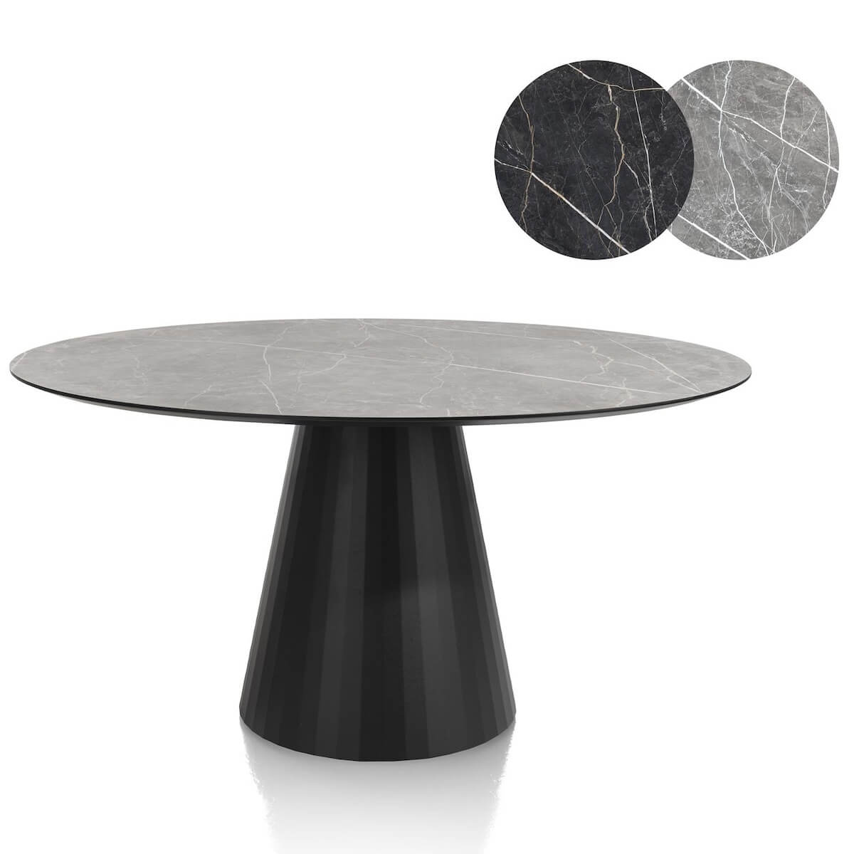 Table ronde 150x120cm ARABAX Xooon Gris Clair
