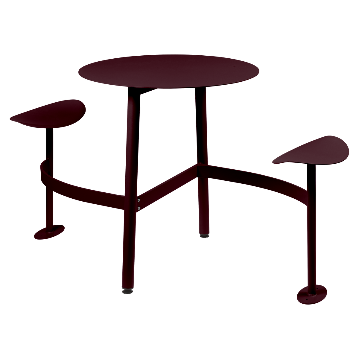 Table ronde 2 places BOLDER Fermob cerise noire 