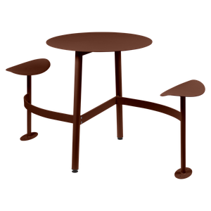 Table ronde 2 places BOLDER Fermob ocre rouge