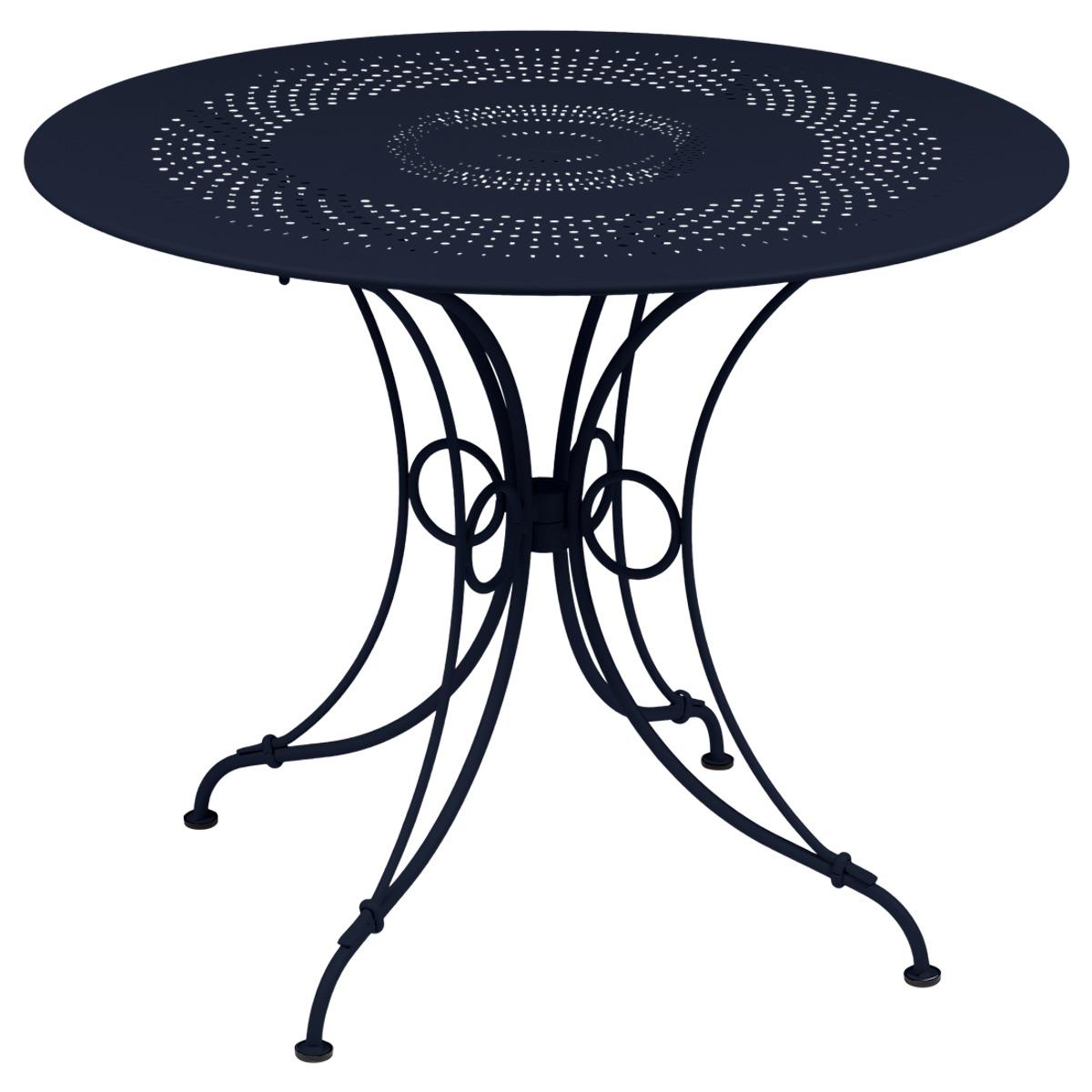Table ronde 96cm 1900 Fermob bleu abysse