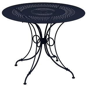 Table ronde 96cm 1900 Fermob bleu abysse