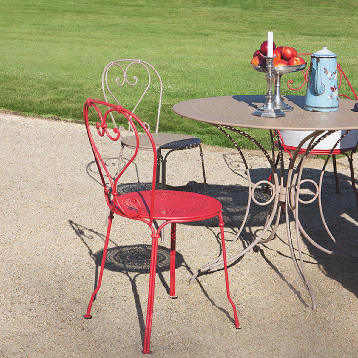 Table ronde 96cm 1900 Fermob bleu acapulco