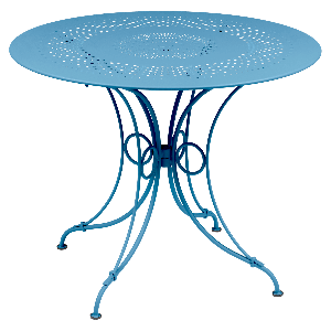 Table ronde 96cm 1900 Fermob bleu maya