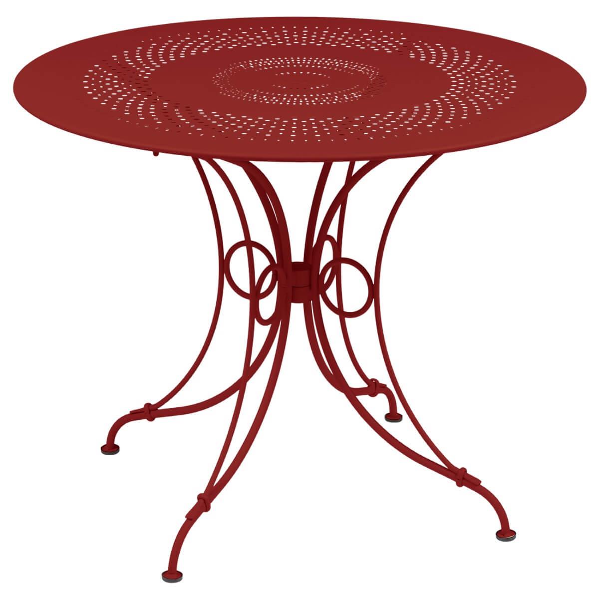 Table ronde 96cm 1900 Fermob coquelicot