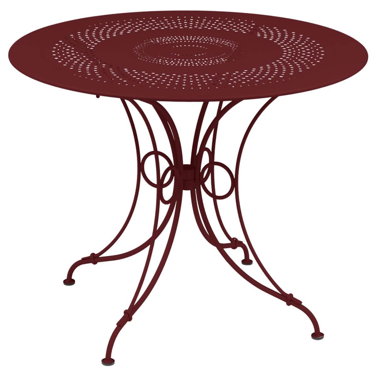 Table ronde 96cm 1900 Fermob rouge piment