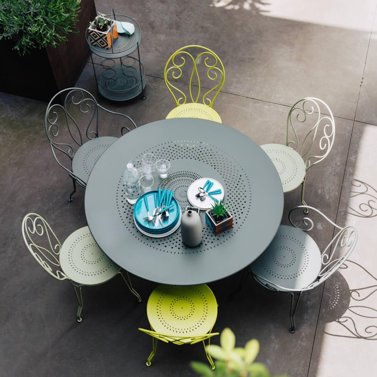 Table ronde 96cm MONTMARTRE Fermob blanc coton