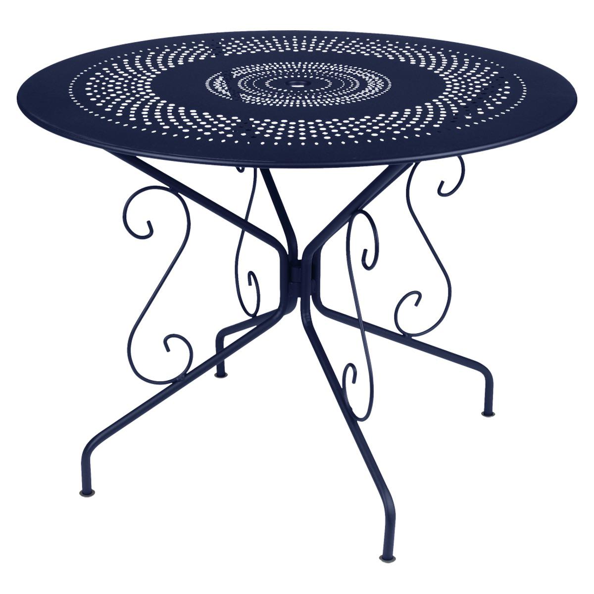 Table ronde 96cm MONTMARTRE Fermob bleu abysse