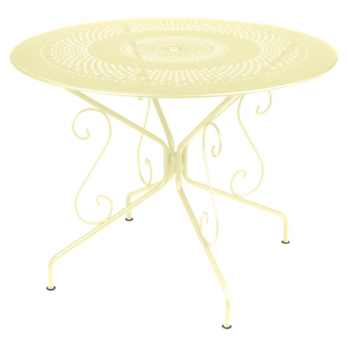 Table ronde 96cm MONTMARTRE Fermob citron givré