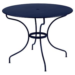 Table ronde 96cm OPERA + Fermob bleu abysse