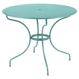 Table ronde 96cm OPERA + Fermob bleu lagune