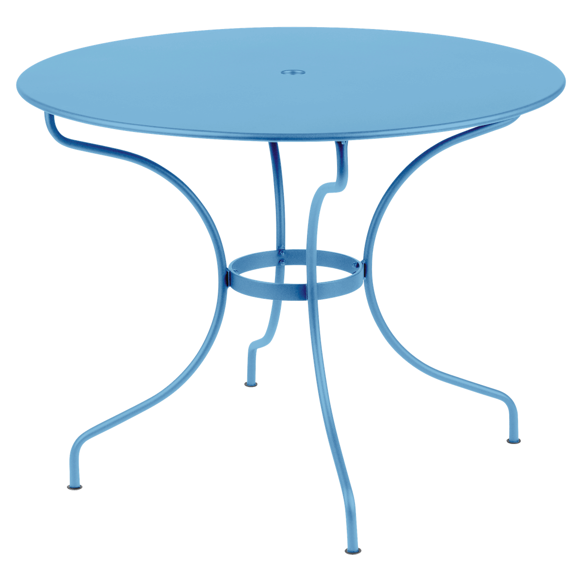 Table ronde 96cm OPERA + Fermob bleu maya