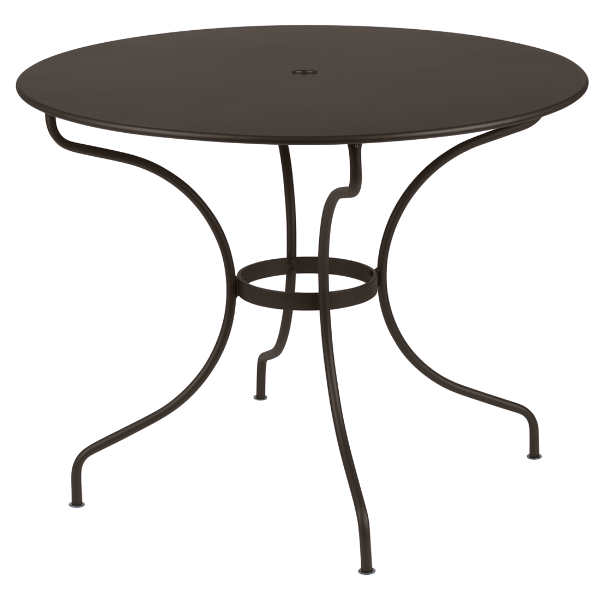 Table ronde 96cm OPERA + Fermob brun tonka