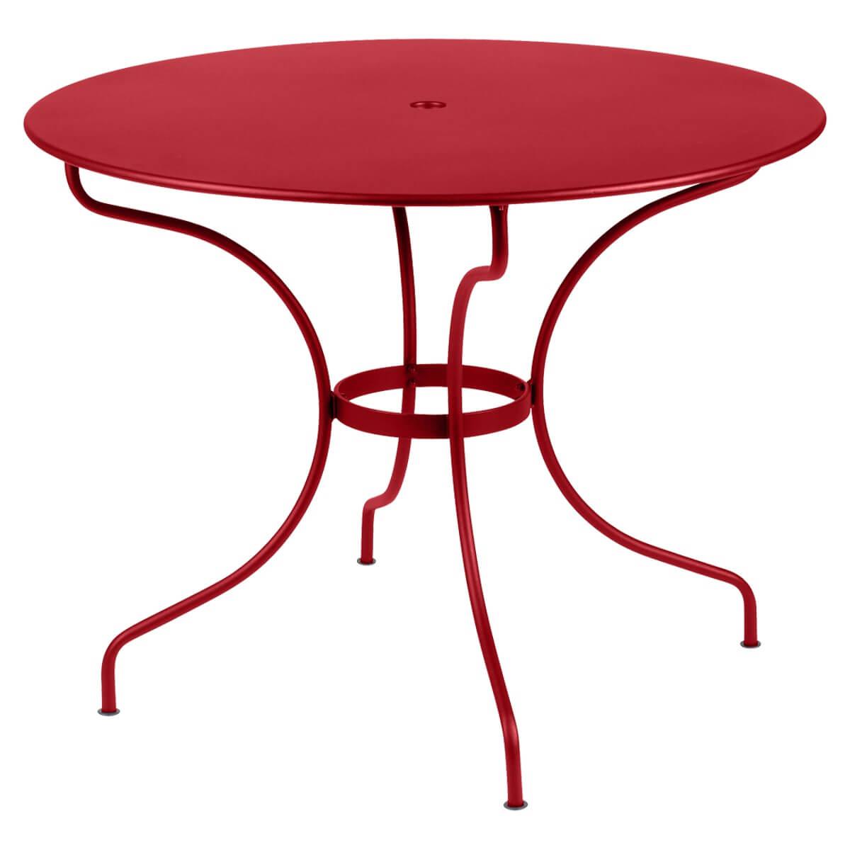 Table ronde 96cm OPERA + Fermob coquelicot