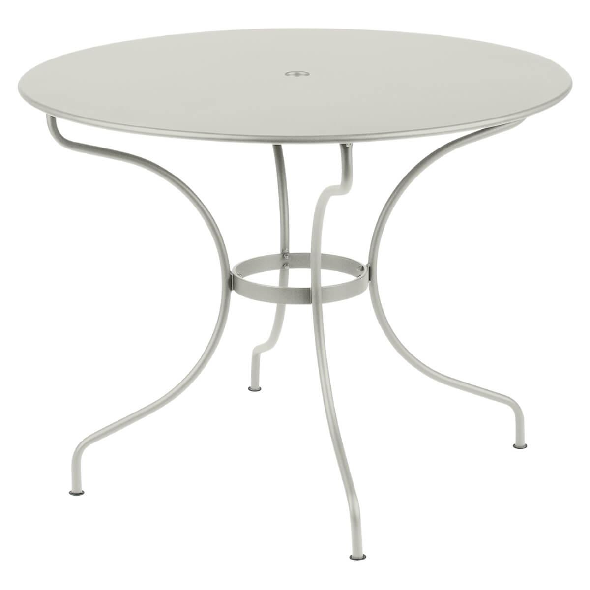 Table ronde 96cm OPERA + Fermob gris argile