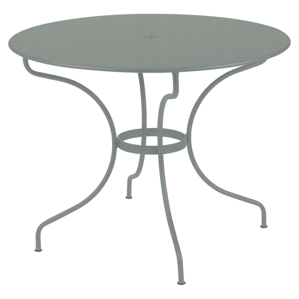 Table ronde 96cm OPERA + Fermob gris lapilli