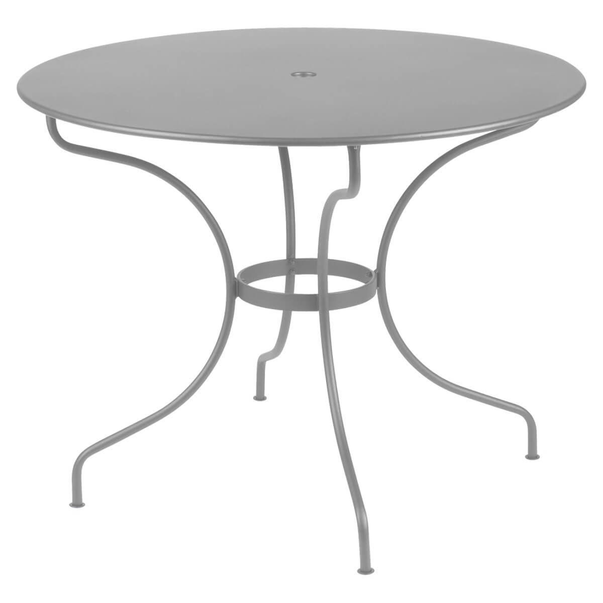 Table ronde 96cm OPERA + Fermob gris métal