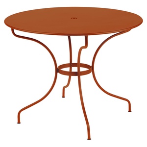 Table ronde 96cm OPERA + Fermob orange confite
