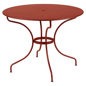 Table ronde 96cm OPERA + Fermob rouge ocre
